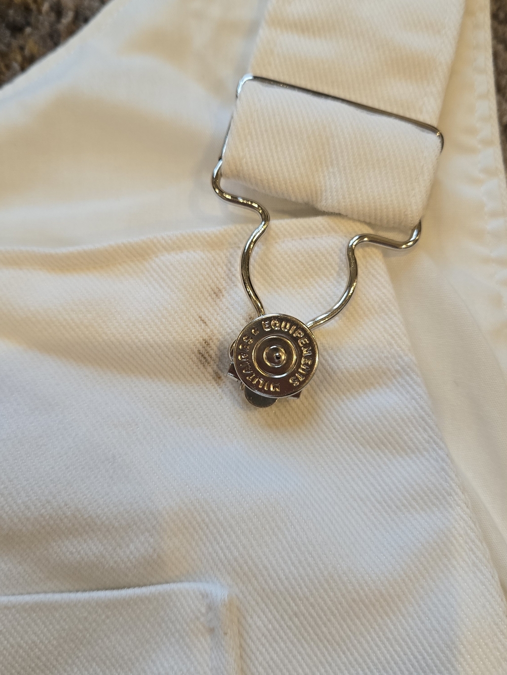 White Overalls with Front Pocket - Picture 2 of 4